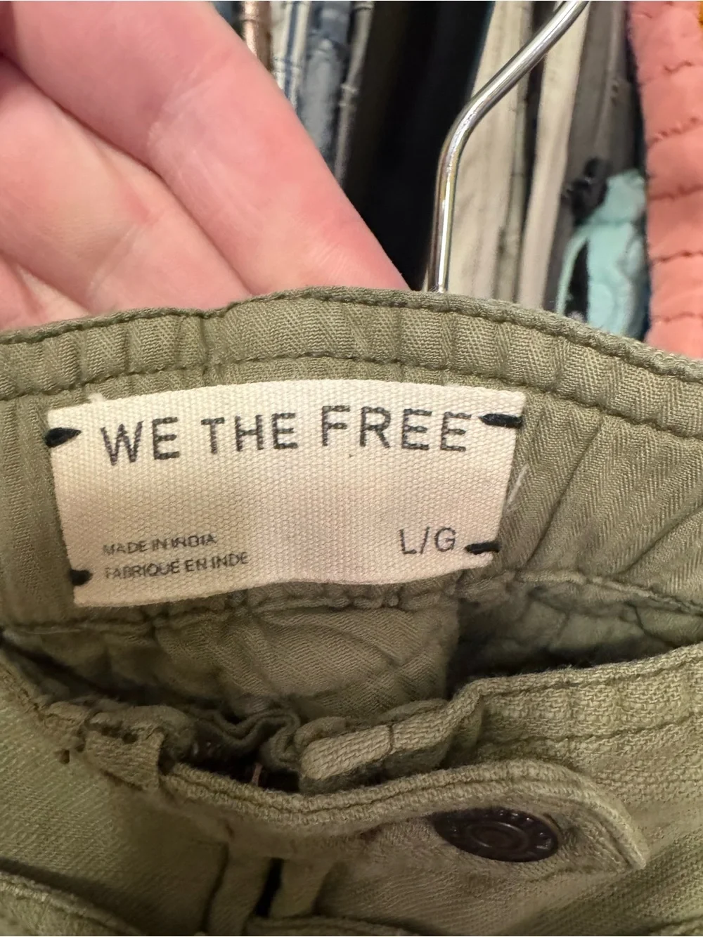 NWOT Free People We The Free Park Ave Pull-On Cargo Pants - adventurer green - L